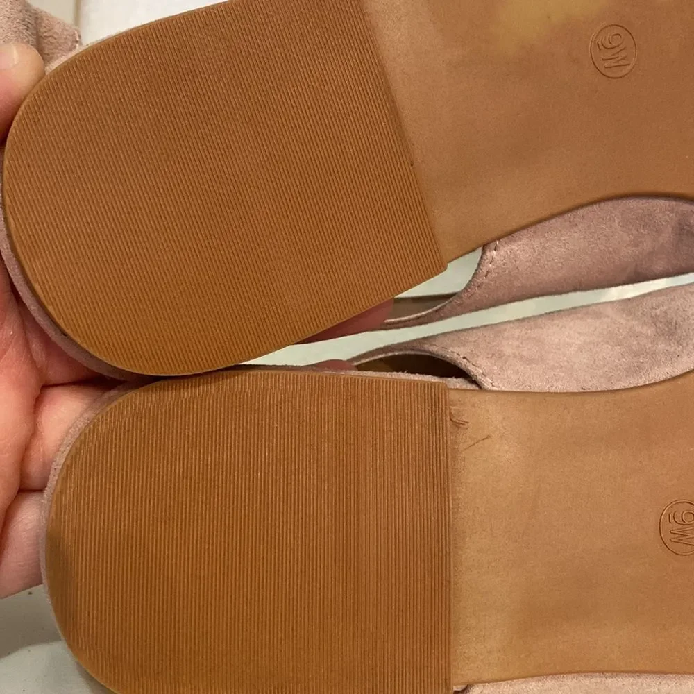 Torrid Faux Suede Tan Sling Back Bow Ballet Flat Shoe